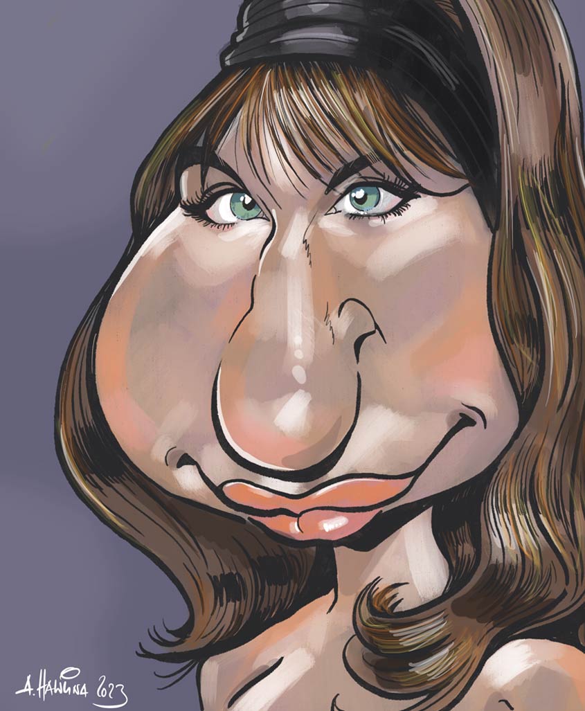 Barbra Streisand Karikatur von Schnellzeichner Arnd Hawlina
