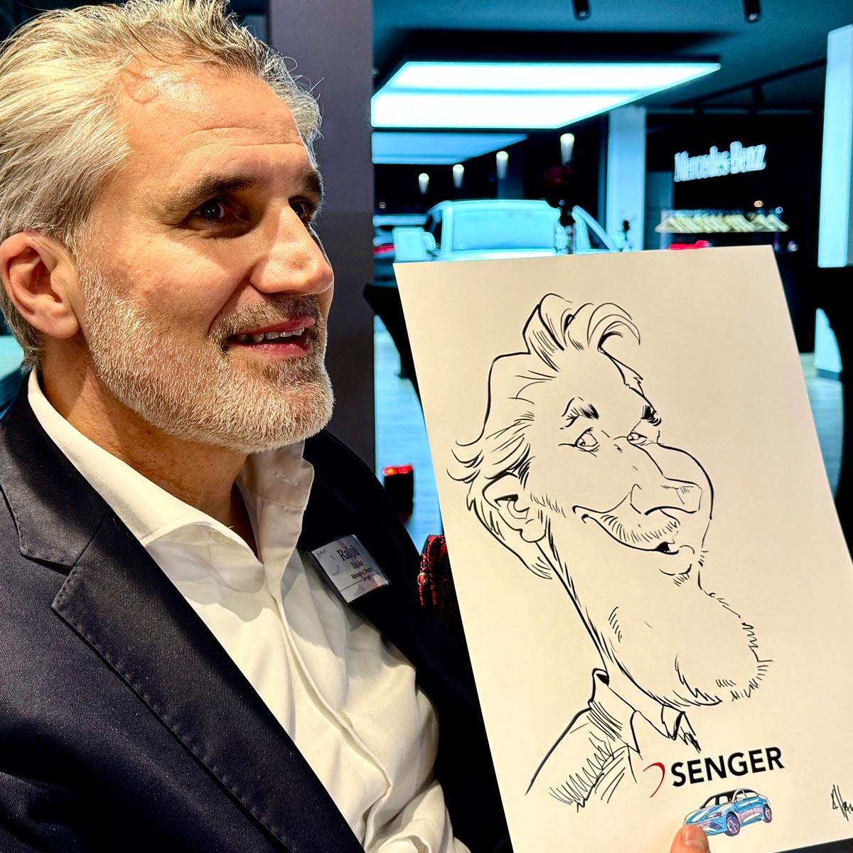 Karikatur von Firmen-Event-Karikaturist Arnd Hawlina Karikatur von Firmen-Event-Karikaturist Arnd Hawlina