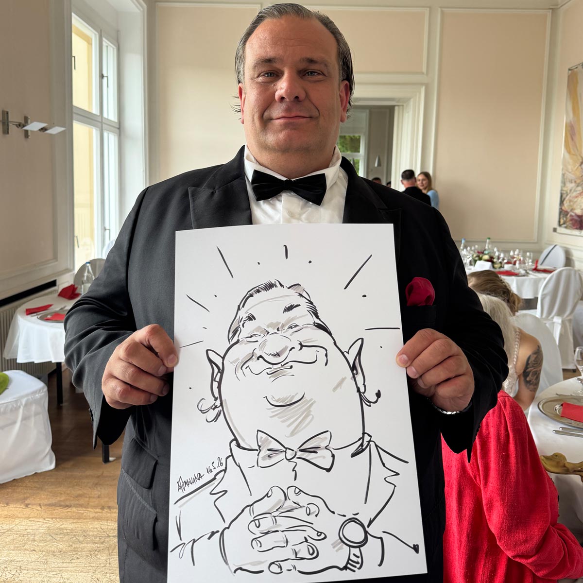 Karikatur von Hochzeits-Karikaturist Arnd Hawlina Karikatur von Hochzeits-Karikaturist Arnd Hawlina