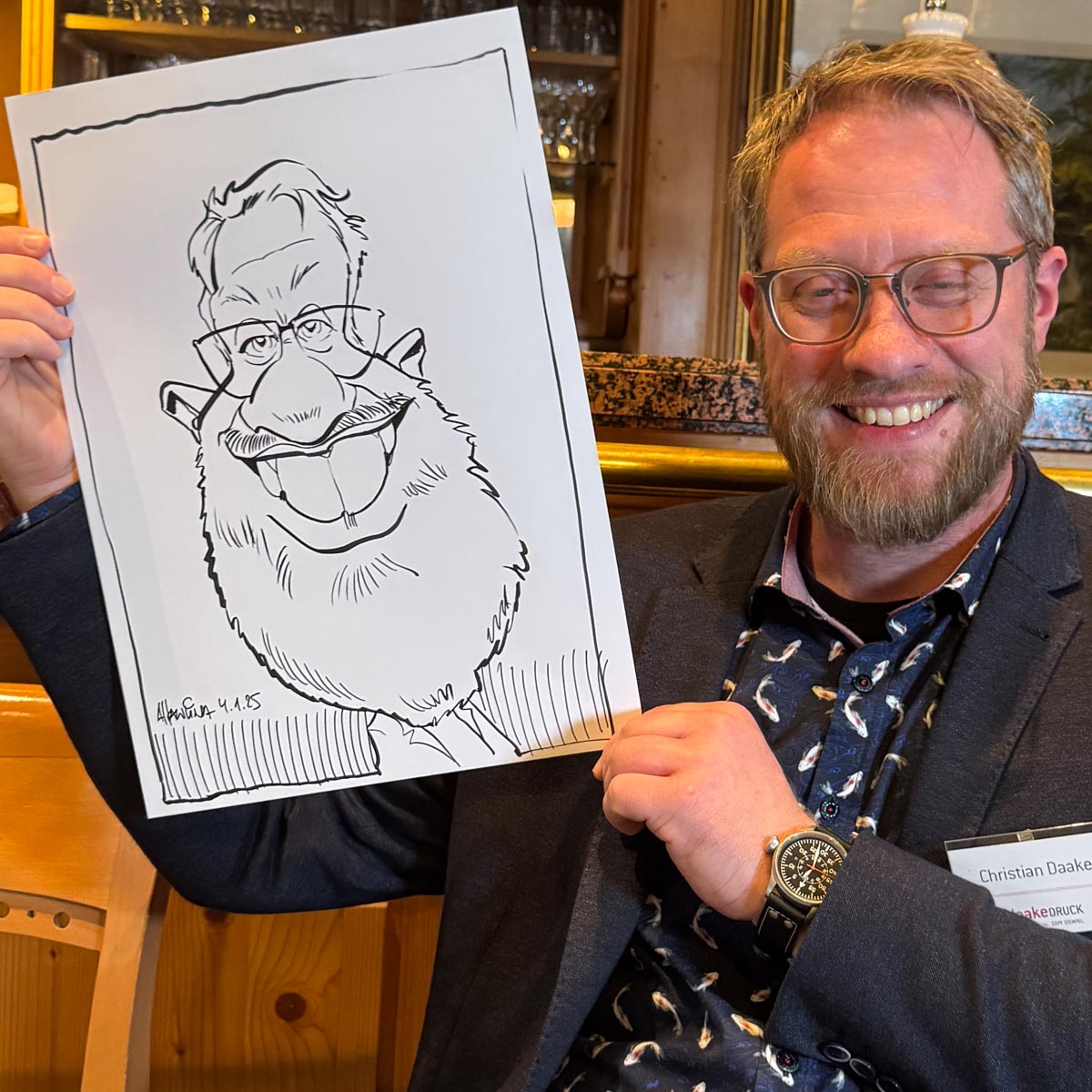 Karikatur von Messe-Karikaturist Arnd Hawlina Karikatur von Messe-Karikaturist Arnd Hawlina