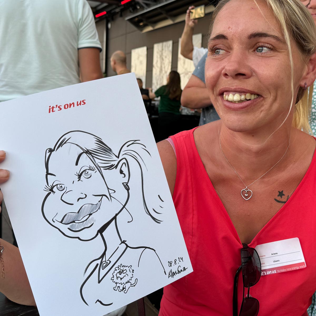 Karikatur von Messe-Karikaturist Arnd Hawlina Karikatur von Messe-Karikaturist Arnd Hawlina